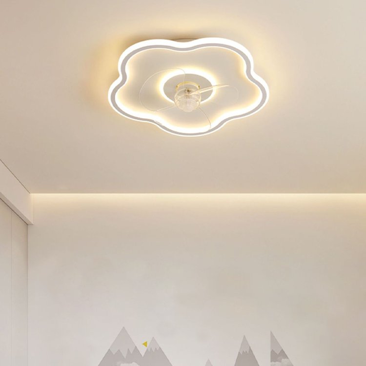 Eye protection Bedroom Fan Ceiling Light Stepless Intelligent Voice Remote Dimming Children's Room Full Spectrum Ceiling Light