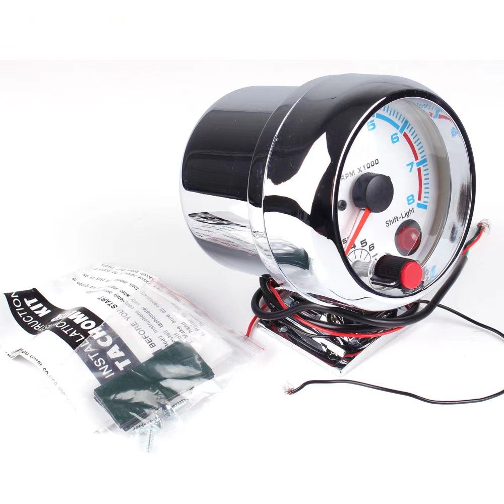 Customized 3.75 "Seven Color Black 0-8000 RPM Tachometer Car Modification Tachometer 12v Racing Car Modification for Sale