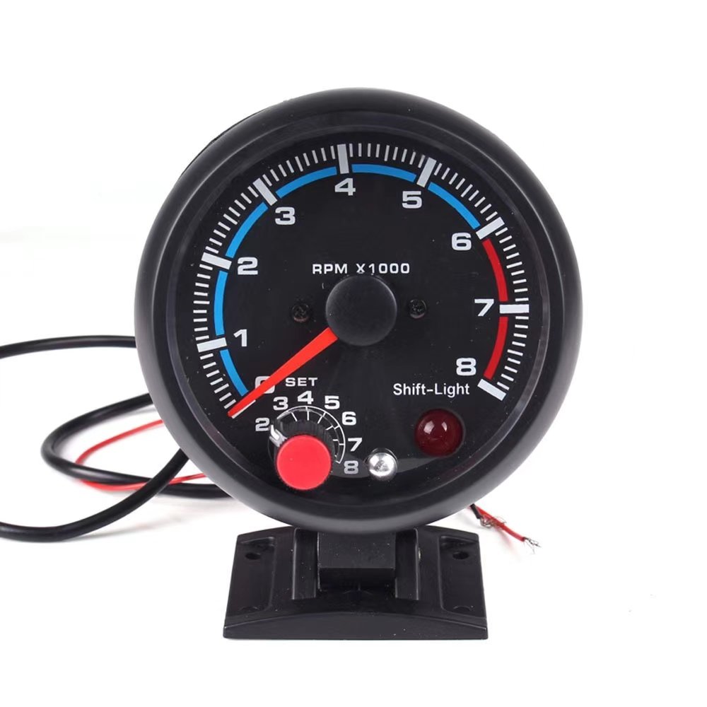 Customized 3.75 "Seven Color Black 0-8000 RPM Tachometer Car Modification Tachometer 12v Racing Car Modification for Sale