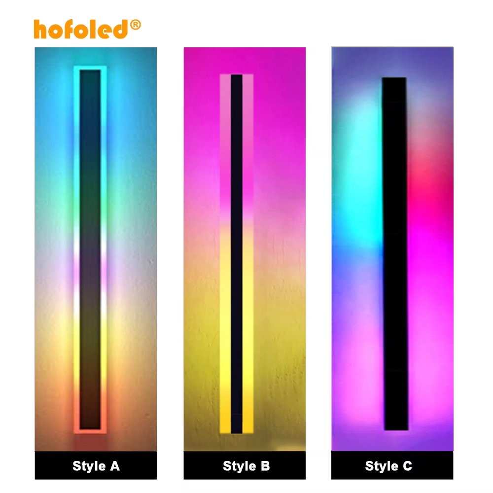 Outdoor up and Down Wifi APP Control Exterior Sconces Linear Wall Lamp Fixture RGB Long Wall Light for Porch Patio Garage Garden