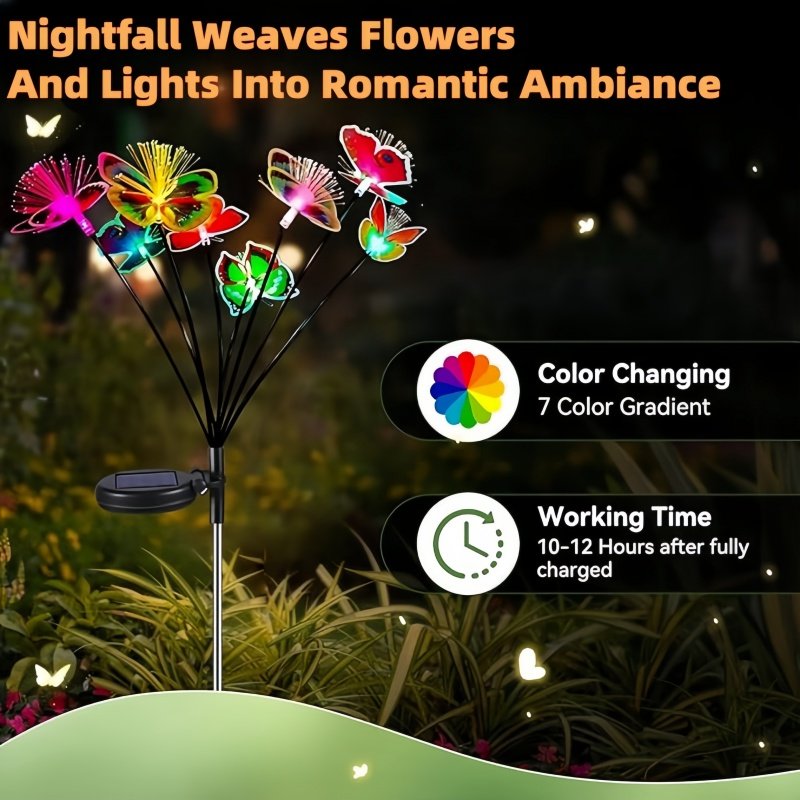 Outdoor Garden Decoration Waterproof Solar Butterfly Lawn Light for Road Courtyard Garden Special Place Decoration Lighting