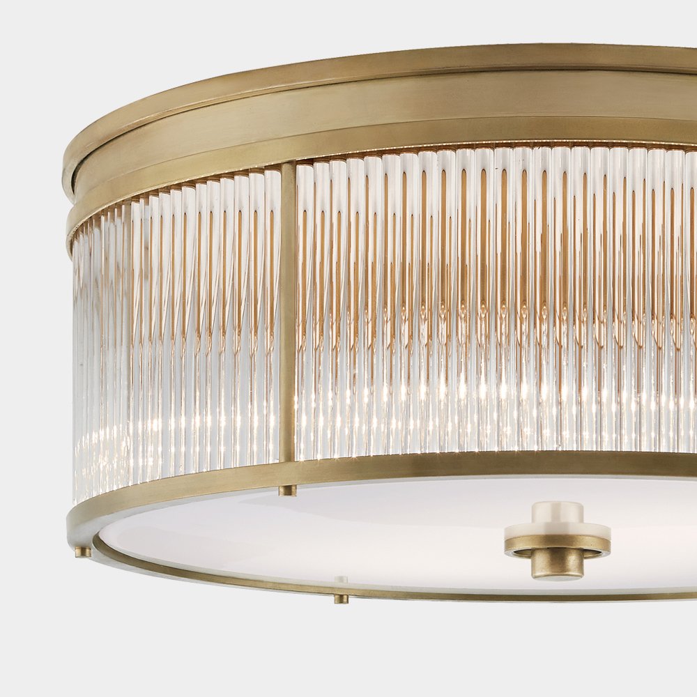 American Style Comfortable Bedroom Study Lighting Fixtures Ceiling Lamp Modern Round Brass Glass Ceiling Lights