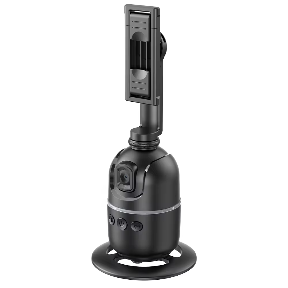 Face Tracking Hands Gesture Control Gimbal P03 360 Ai Auto Face Tracking Gimbal With Rgb Light No App Needed for Vlog