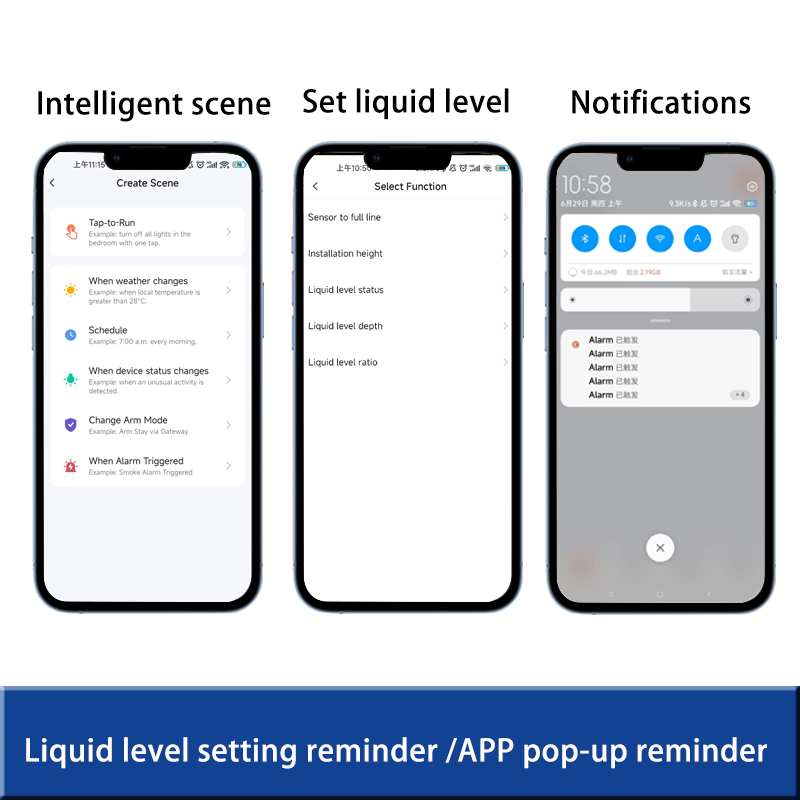 EPTTECH TLC2206 Tuya Smart Life APP WiFi Contactless IP67 Liquid Water Oil Fuel Level Tank Monitor Sensor Auto Alarm Indicator
