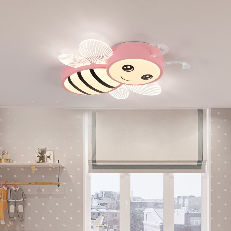 Yellow pink Blue Bee Ceiling Light Children's Bedroom LED Insect Light Pendant Lights for Kindergarten and Nursery Classrooms