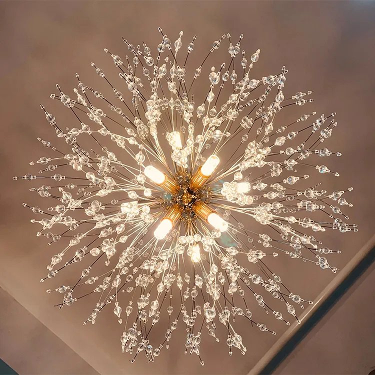 Factory Direct Modern Living Room Decoration Pendant Lamp Gold Chrome Led Crystal Chandelier