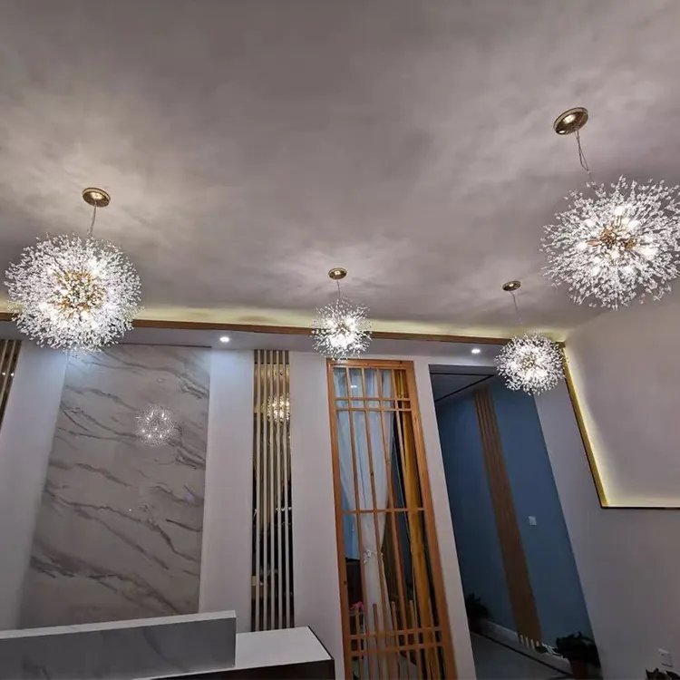 Factory Direct Modern Living Room Decoration Pendant Lamp Gold Chrome Led Crystal Chandelier