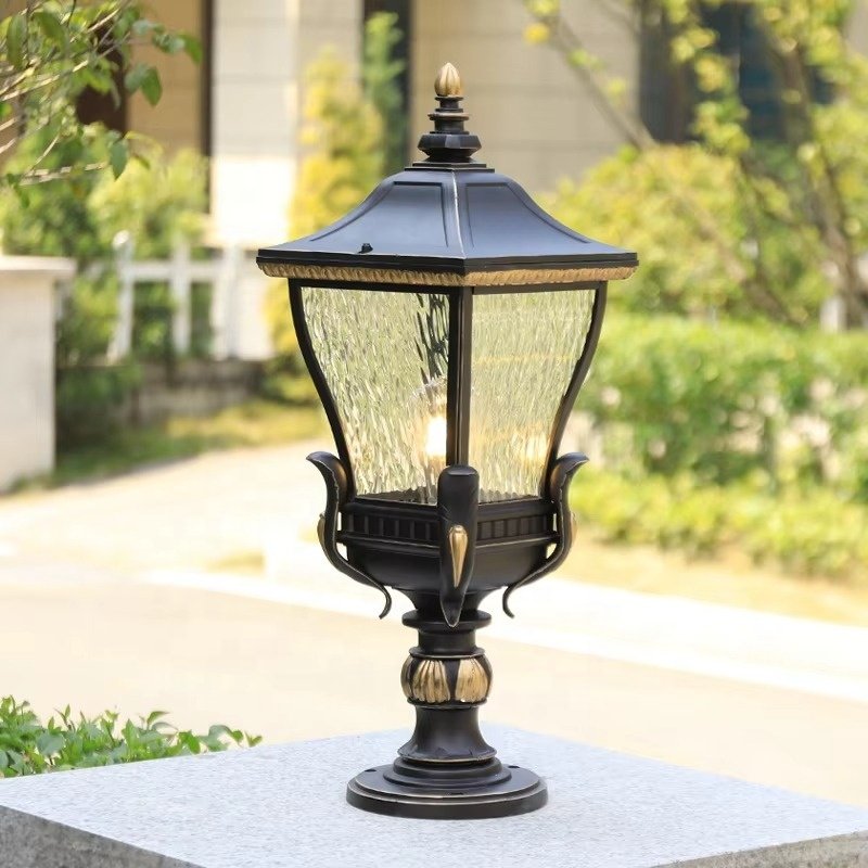 Outdoor Rustic Bronze Solar LED Column Caps Lamps IP65 Waterproof Deck Post Bollard Lighting Lawn Pillar Lights Pillar