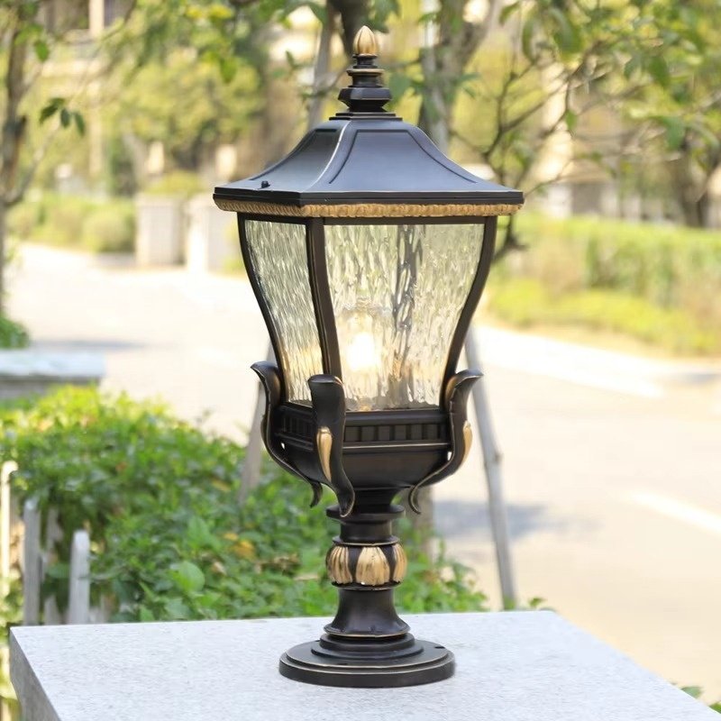 Outdoor Rustic Bronze Solar LED Column Caps Lamps IP65 Waterproof Deck Post Bollard Lighting Lawn Pillar Lights Pillar