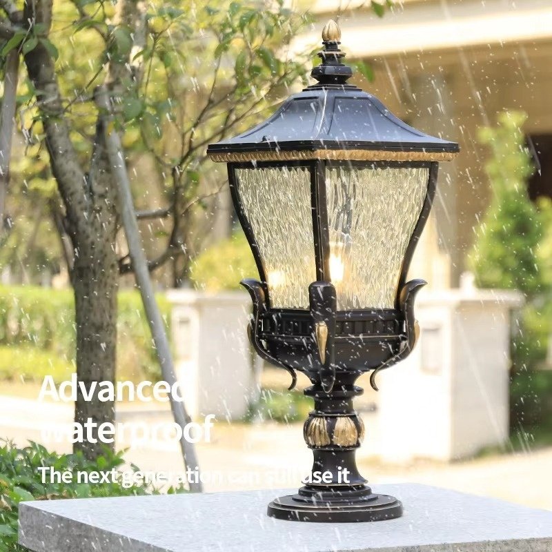 Outdoor Rustic Bronze Solar LED Column Caps Lamps IP65 Waterproof Deck Post Bollard Lighting Lawn Pillar Lights Pillar