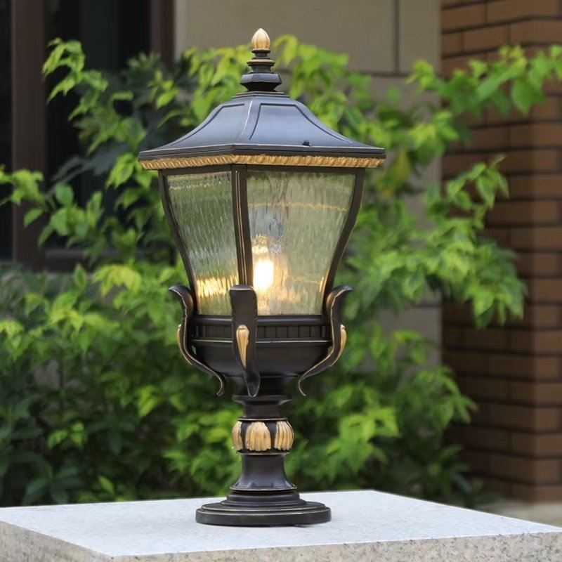 Outdoor Rustic Bronze Solar LED Column Caps Lamps IP65 Waterproof Deck Post Bollard Lighting Lawn Pillar Lights Pillar