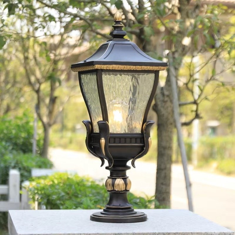 Outdoor Rustic Bronze Solar LED Column Caps Lamps IP65 Waterproof Deck Post Bollard Lighting Lawn Pillar Lights Pillar