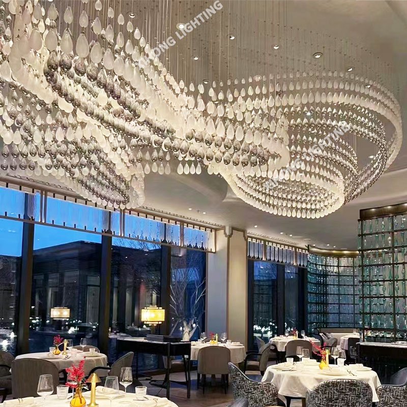 Commercial Space Ballroom Project Lighting Modern Large Chandeliers Pending Light with Balls