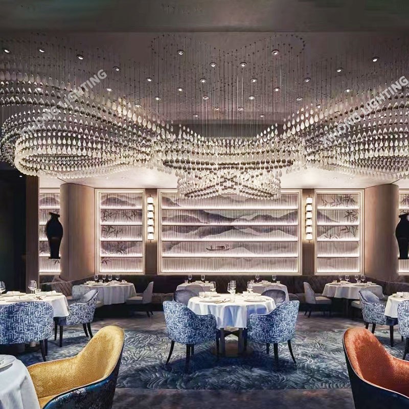 Commercial Space Ballroom Project Lighting Modern Large Chandeliers Pending Light with Balls