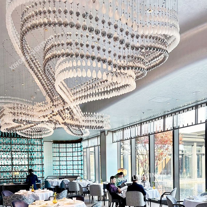 Commercial Space Ballroom Project Lighting Modern Large Chandeliers Pending Light with Balls