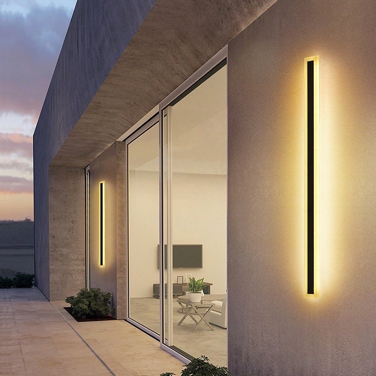 New Minimalist Long Outdoor Modern Wall Light LED Wall Sconce Light Fixture Waterproof Wall Lamp IP65 for Villa House Garage