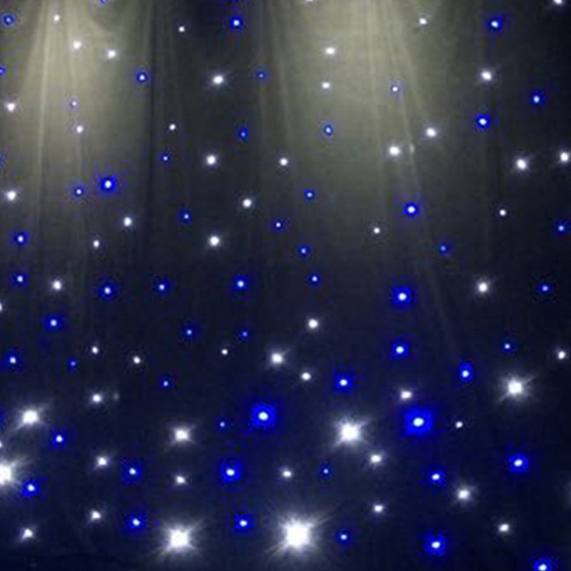 PaitonFactory LED RGB Double-Layer Velvet Star Curtain Background Hot Sale Club Party Stage Equipment for DJ DMX512 Control PVC