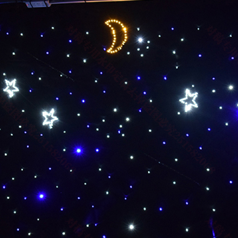 PaitonFactory LED RGB Double-Layer Velvet Star Curtain Background Hot Sale Club Party Stage Equipment for DJ DMX512 Control PVC