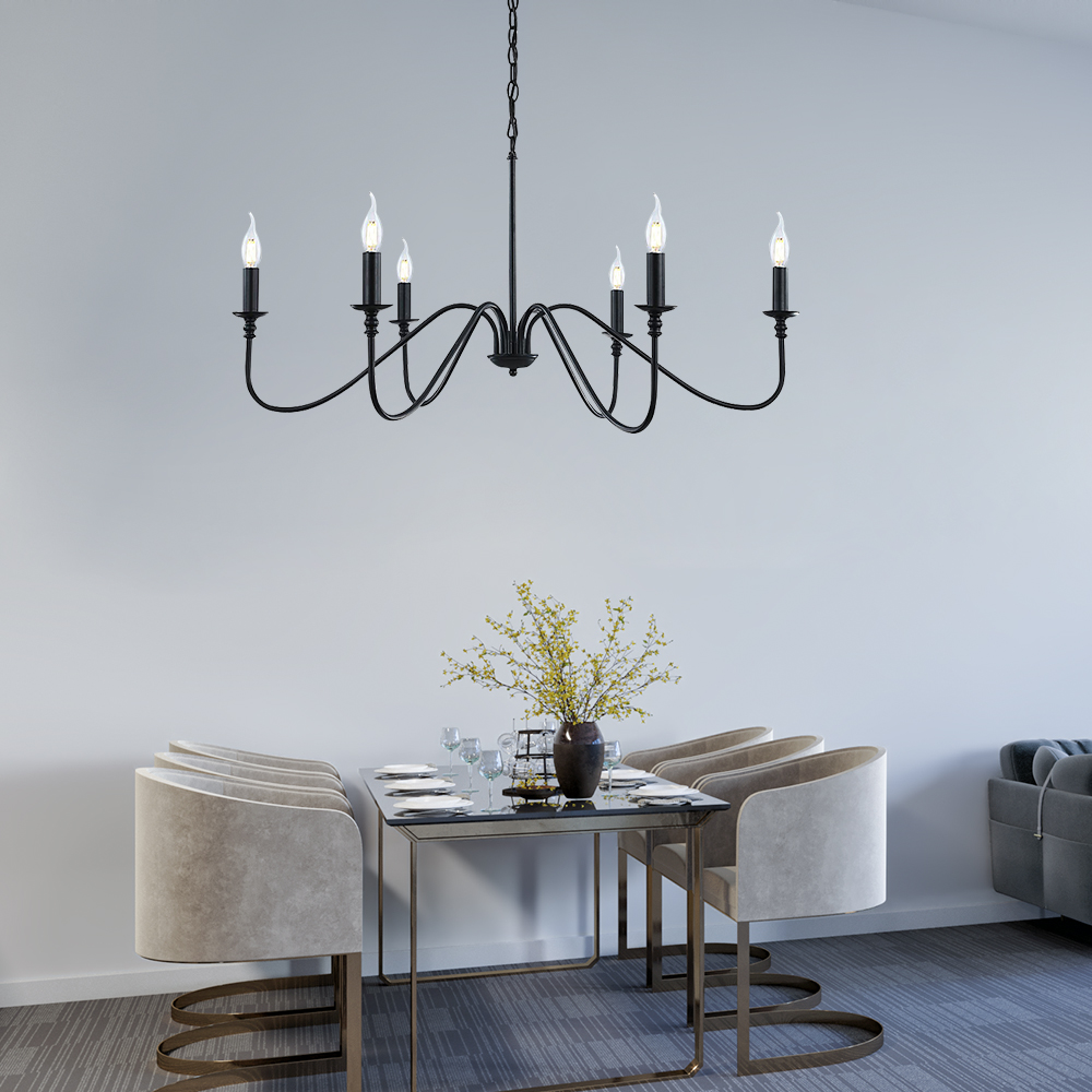 Iron Indoor Retro Hanging Lighting Candlestick Style for Living Room Hotel Lustre Chandelier & Pendant Lights/Chandelier