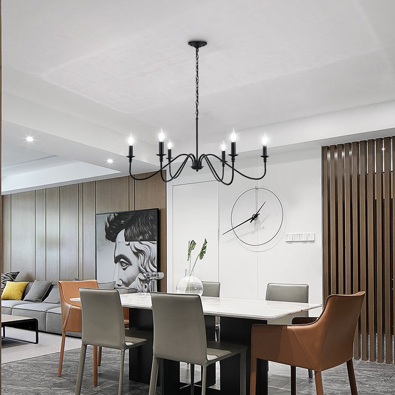 Iron Indoor Retro Hanging Lighting Candlestick Style for Living Room Hotel Lustre Chandelier & Pendant Lights/Chandelier