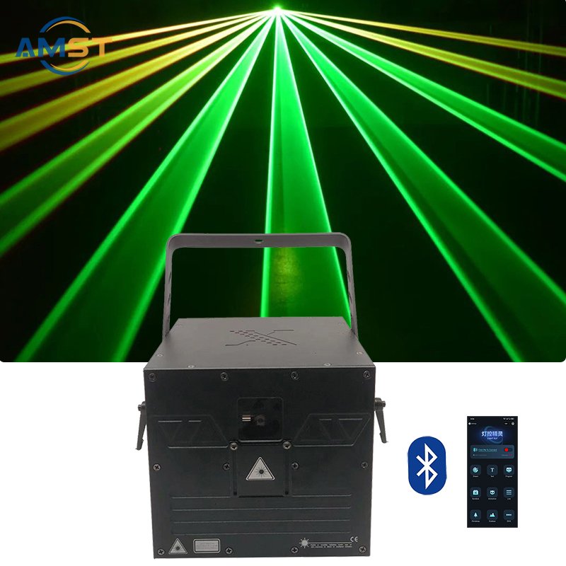 High Bright 5W RGB Scan Laser Disco Animation Beam Green LED Stage Lighting Equipment for DJ DMX512 Control IP20