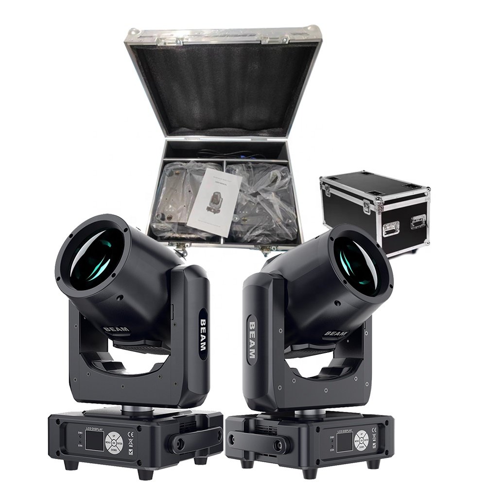 Lease Flightcase 2Pcs Package 7R Light Bulbs Mini 230W Beam Light Moving Head DMX512 Control Stage Lighting for Wedding Party