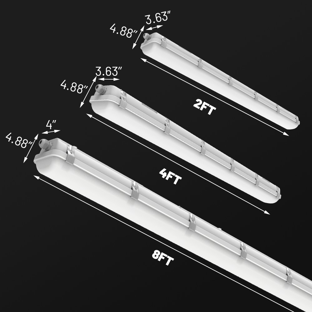 Brandon Industrial 3 CCT Led Ceiling Light 2ft 4ft 8ft Tri Proof Ip65 Led Linear Light for Warehouse Workshop Garage Parking Lot