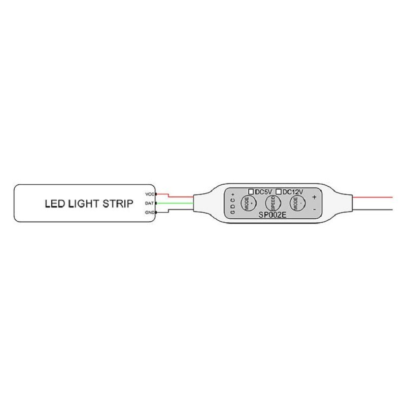 SP002E Mini 3 Keys Addressable Pixel RGB LED Strip Controller for DC5-24V Dream Color WS2811 WS2812B Led Light