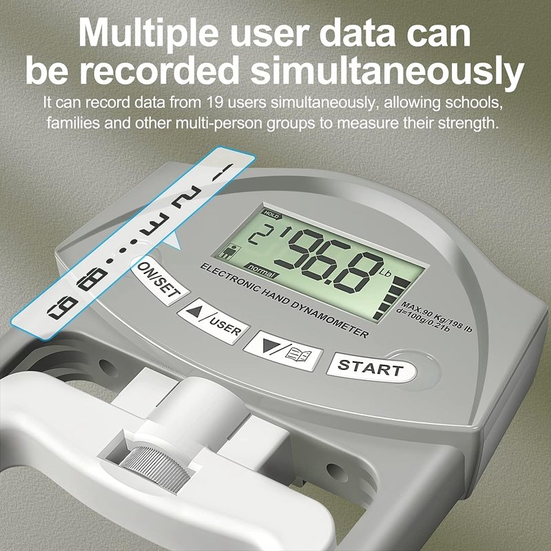 198lbs/90KGs Grip Strength Measurement Meter Auto Capturing Electronic Hand Grip Power Digital Electronic Hand Dynamometers