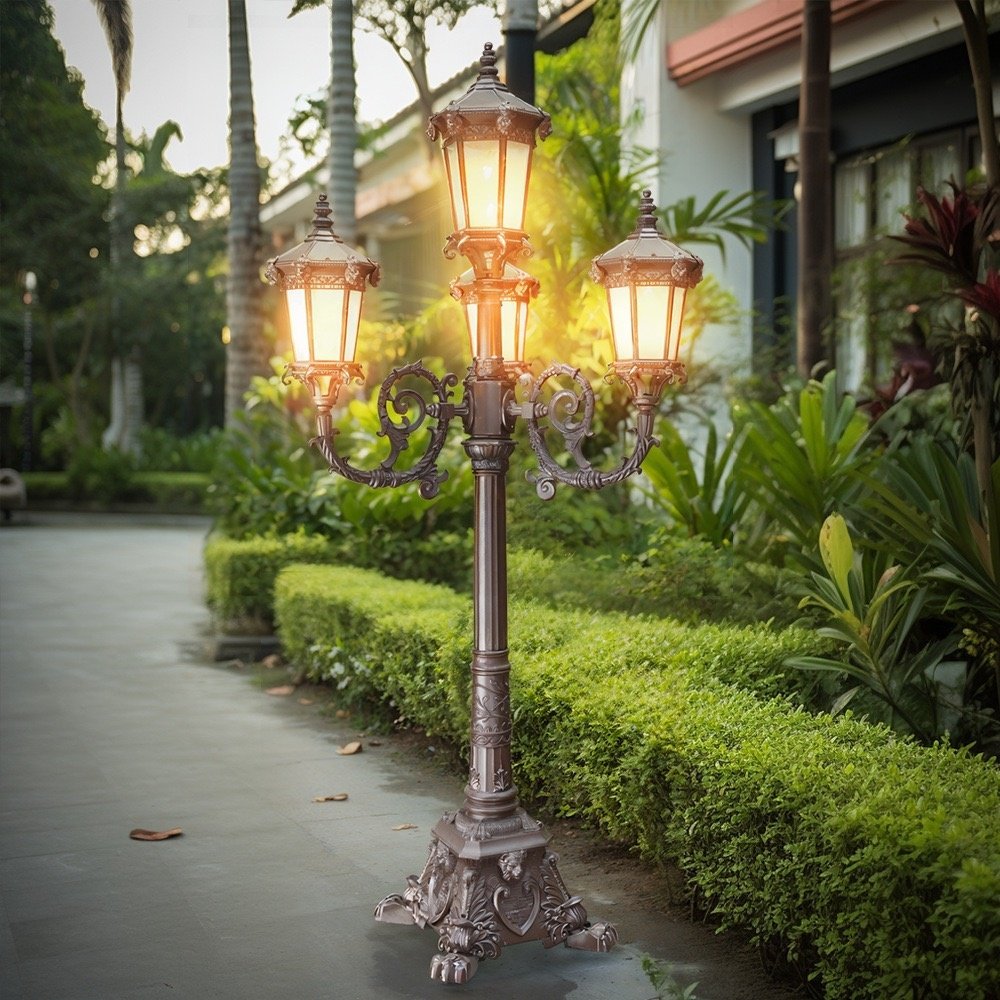 Luxury Retro European Landscape Garden Light IP65 30W/50W AC Street Light Aluminum+iron Outdoor LED Courtyard Light