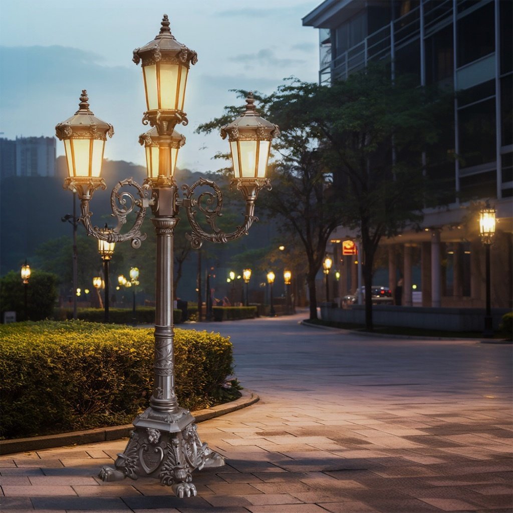 Luxury Retro European Landscape Garden Light IP65 30W/50W AC Street Light Aluminum+iron Outdoor LED Courtyard Light