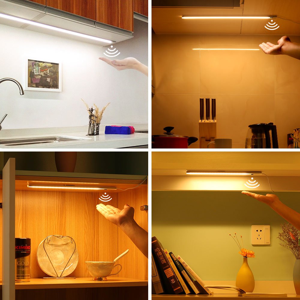 30CM 50CM Ultra-Thin Closet Lamp Hand Sweep Sensor LED Wardrobe Kitchen Lighting LED Under Cabinet Lights