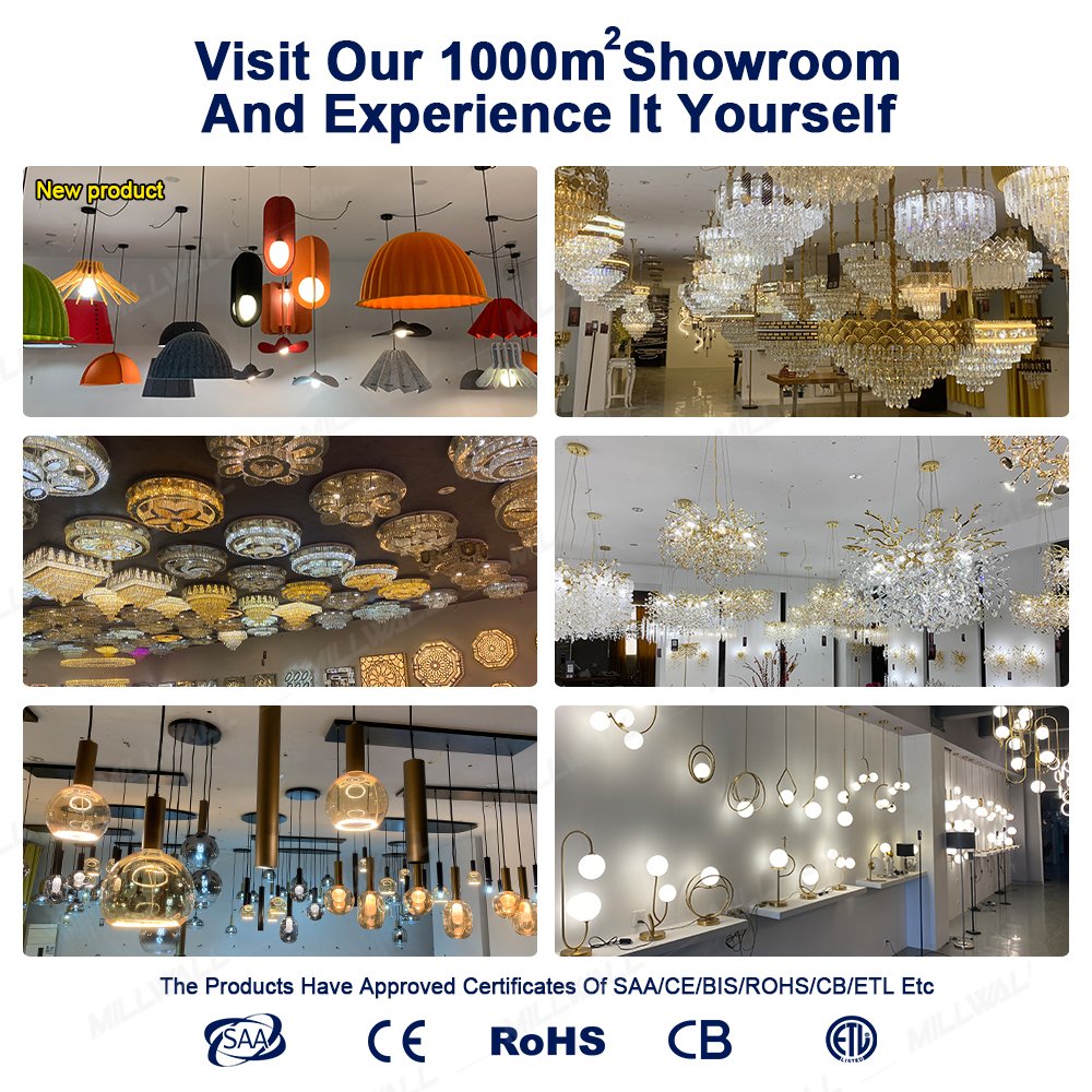 Designer for Home Nordic Luxury Gold Led Glass Crystal Lampen Hanging Lamps Ceiling Lighting Chandelier and Pendant Light