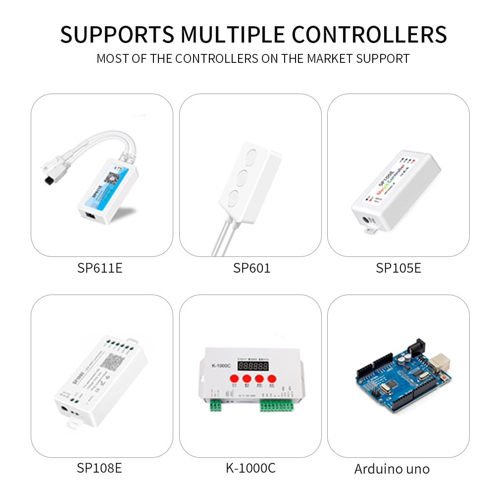 WS2812B Individually Addressable RGBIC LED Strip Ring WS2812 241Leds Module Light DC5V