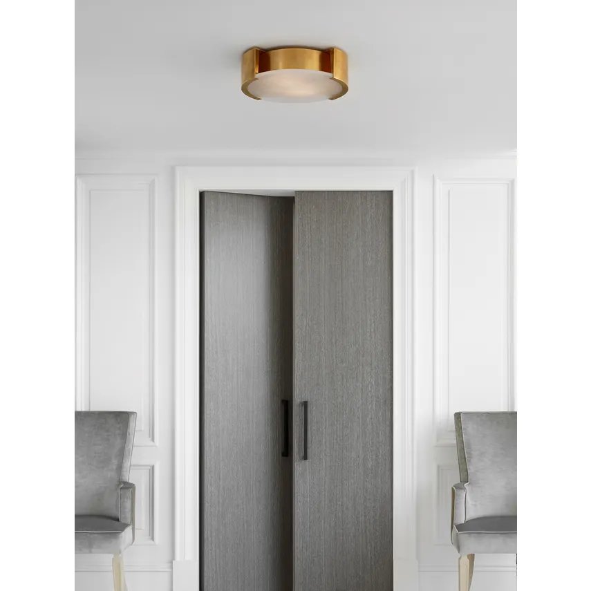 Alabaster Flushmount Collection Simple Modern Bedroom Home Calcite Round Surface Mount Light Fixture Round Black Ceiling Light