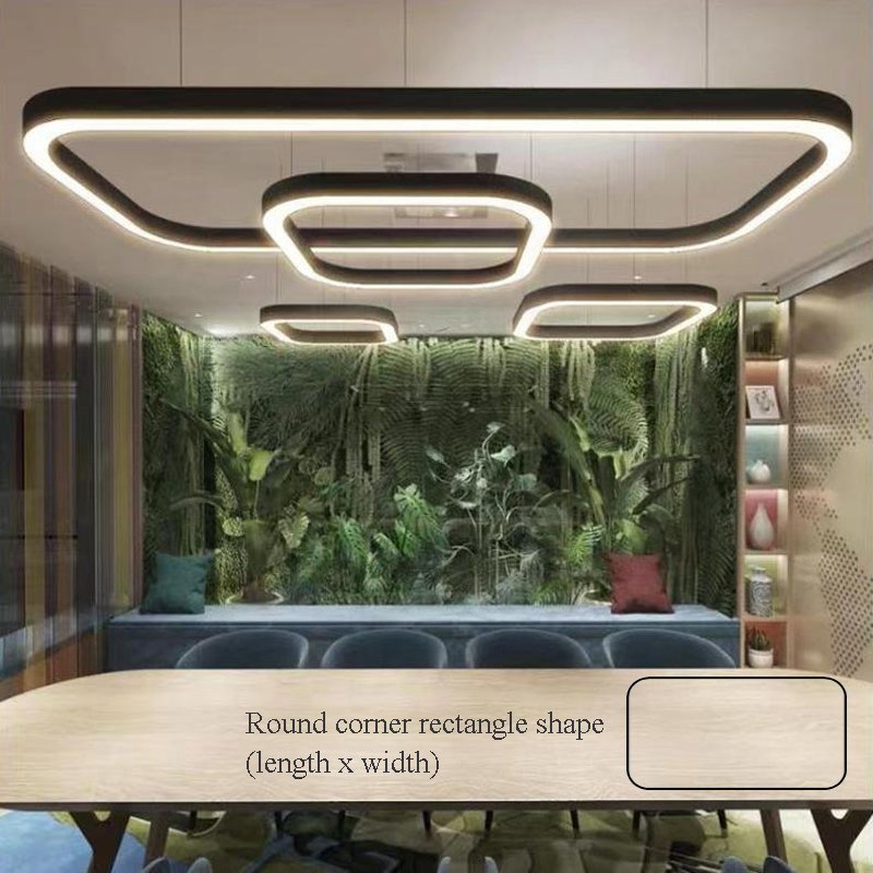 Commercial Custom Pendant Light Extrusion Aluminum Curved Shape Linear Lighting