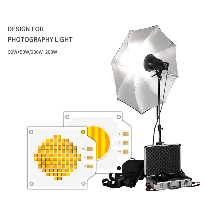2700k 6500k Adjustable CCT LED COB 50W 200W High Power Ra95 Ra97 COB LED Chip for Photography Lamp