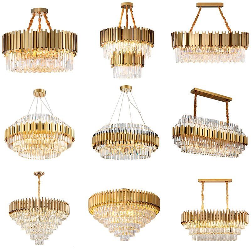 Modern Custom Round Large Nordic Chandelier for Living Room Pendant Ceiling Light Led K9 Luxury Crystal Chandelier