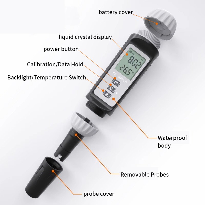 YW-612 Professional Digital 2-in-1 High Precision Water PH & Temperature Meter Tester Car Antifreeze pH Meter OEM Supported