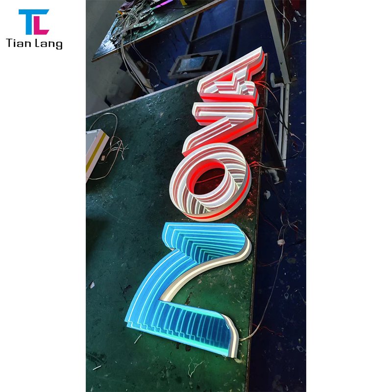 Acrylic 3d Letters Mirror Sign LED Infinity Mirrors Thousand Layer Mirror Outdoor Decoration