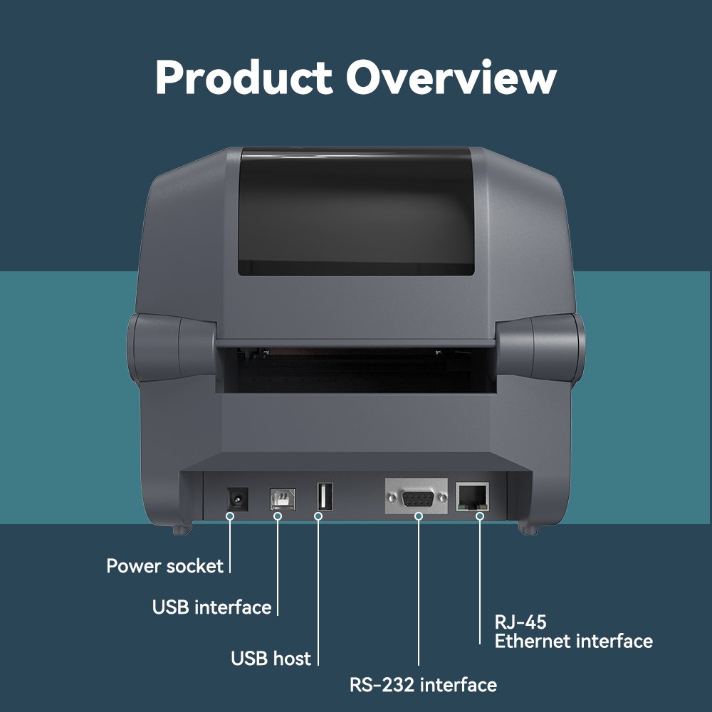 Gainscha GS-2406T Desktop Thermal Transfer Barcode Printer No Ink Thermal Printer