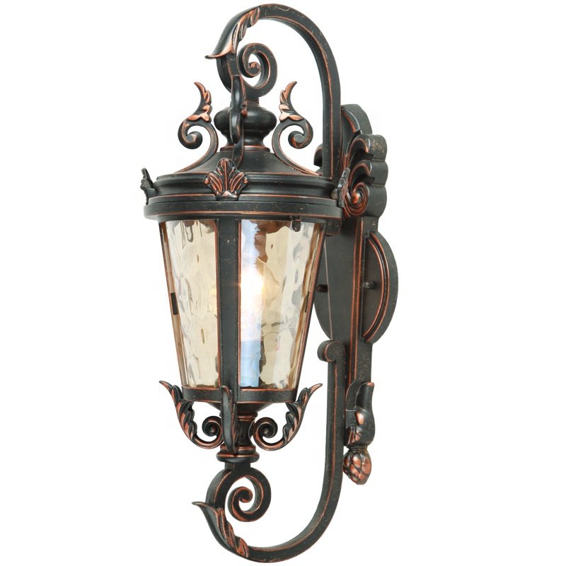 High Quality Aluminum Vintage Antique Standing Solar Powered Garden Lamp Outdoor LED Solar Garden Pole Light