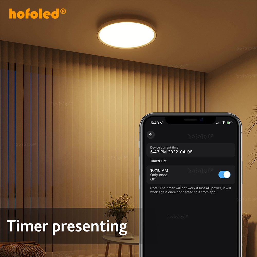Modern Smart Home RGB Ceiling Light IP44 Remote Control Surface Mounted Alexa Google Home Integration for Bedroom Living Room