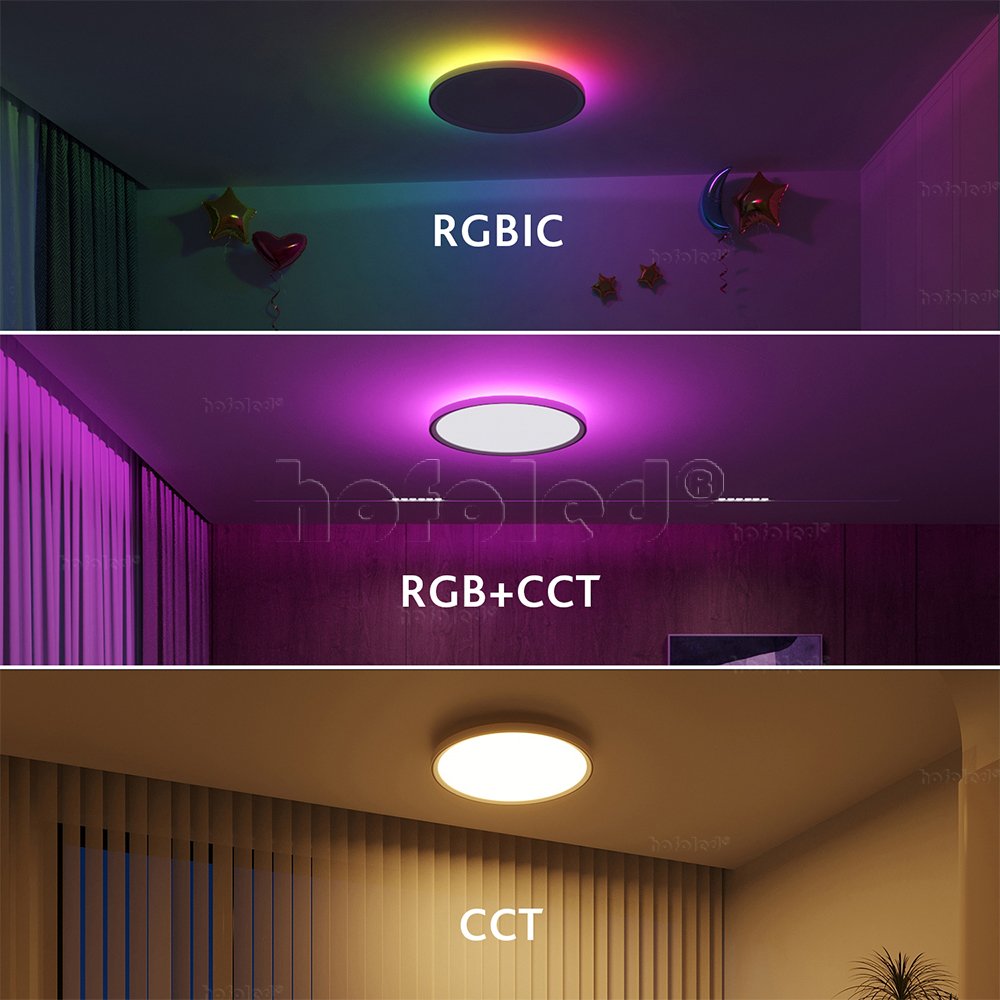 Modern Smart Home RGB Ceiling Light IP44 Remote Control Surface Mounted Alexa Google Home Integration for Bedroom Living Room