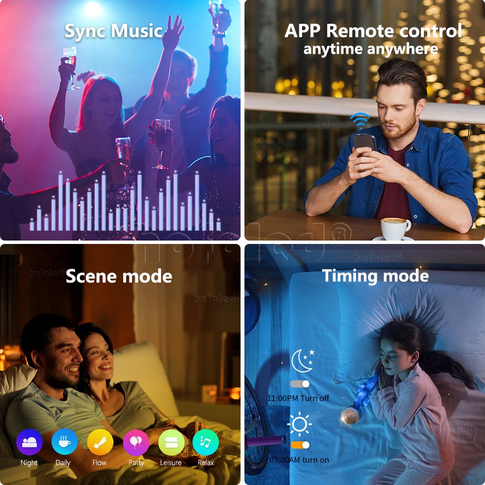 Modern Smart Home RGB Ceiling Light IP44 Remote Control Surface Mounted Alexa Google Home Integration for Bedroom Living Room