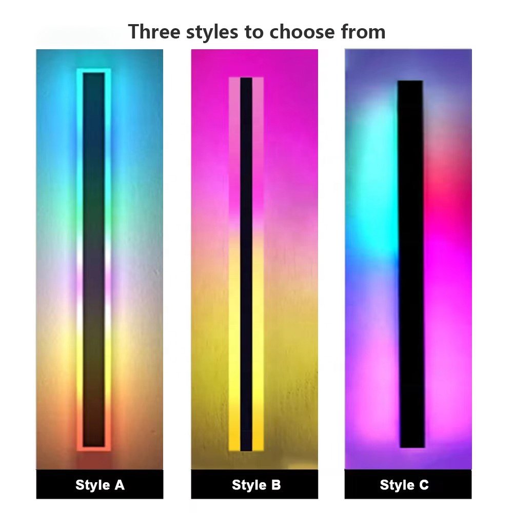 Factory Low Price RGBW Colorful Long Wall Light Rectangular Black Frosted Acrylic IP65 Waterproof Linear LED Wall Sconces