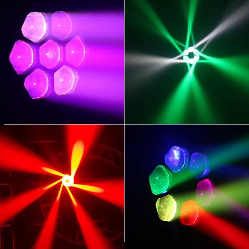 7x40w Mini Bee Eye7*40W RGBW 4in1 Zoom LED with Halo Ring Moving Head Light DJ Wedding Club DMX Light