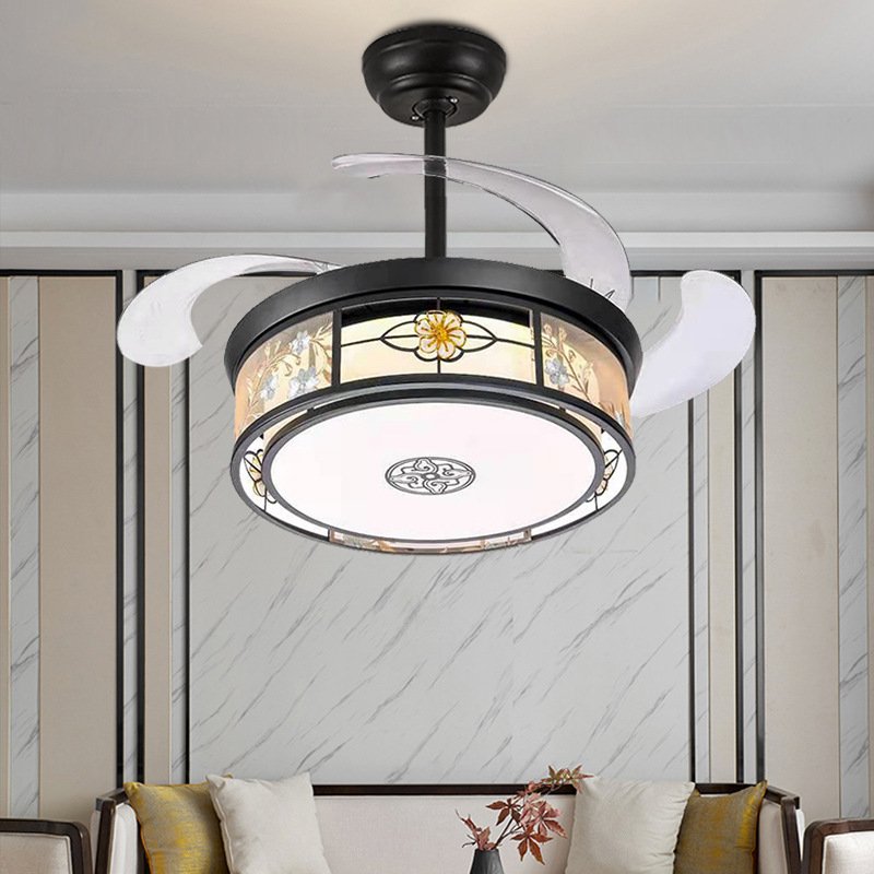 Chinese style led ceiling light New bedroom circular simple modern home remote control room restaurant