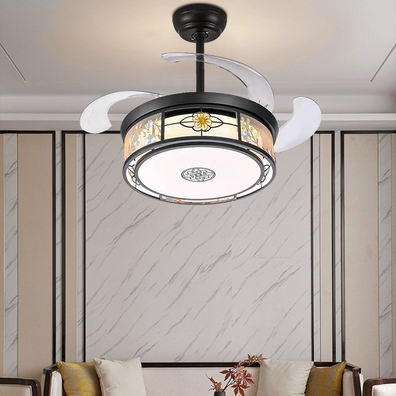 Chinese style led ceiling light New bedroom circular simple modern home remote control room restaurant