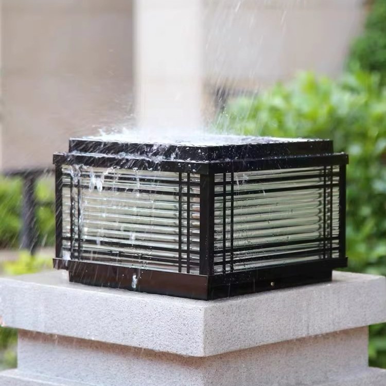 Factory Wholesale Outdoor Waterproof Garden Villa Fence square Courtyard Pillar Hat Sun LED Garden Light
